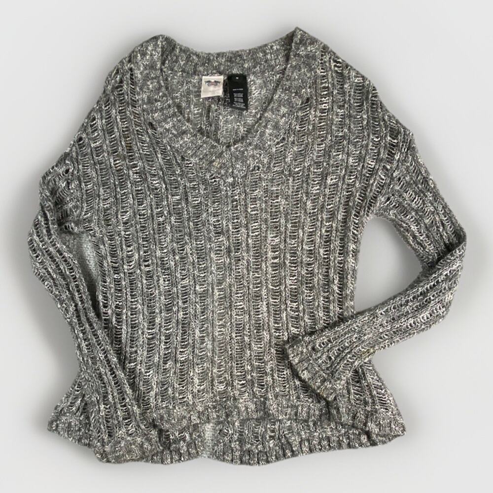 Harley Davidson Motor Clothes Sweater Womens M Mohair Open Back Grunge Biker